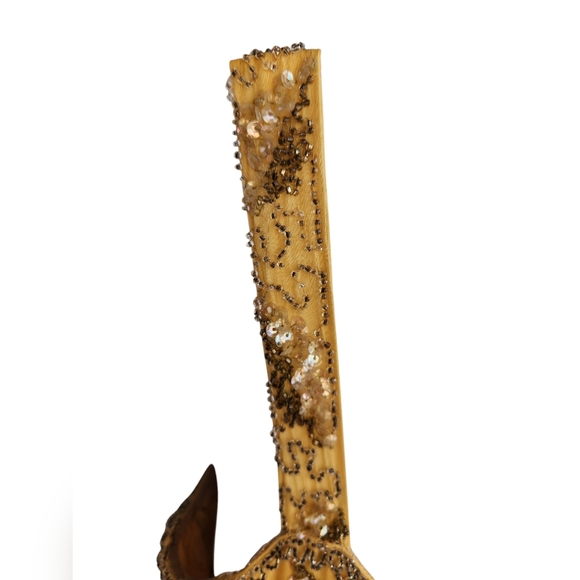 Malcom Starr Vintage 1960s Hand Beaded Yellow Silk Chiffon Dress Size? - Picture 7 of 16